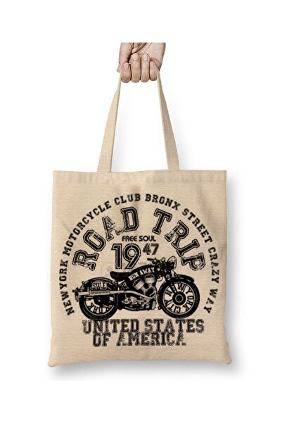 Toyaso Vintage μοτοσικλέτας λευκή υφασμάτινη τσάντα με μακριά λαβή Τσάντα για...