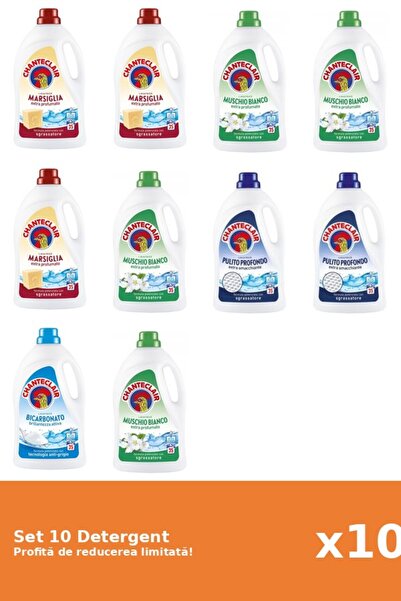 Chanteclair Set 10 Detergent Chanteclair: 3xMarsilia, 4xMosc Alb, 2xClasic, 1...