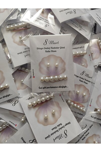 HediyelikAVM 8 mart kadınlar günü hediyesi 10 adet toka küpe set