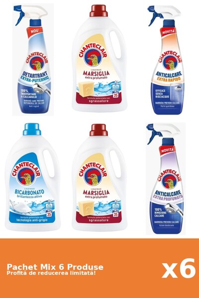 Chanteclair Set of 6 Chanteclair Mix: 3 Anti-limescale, 3 Detergent