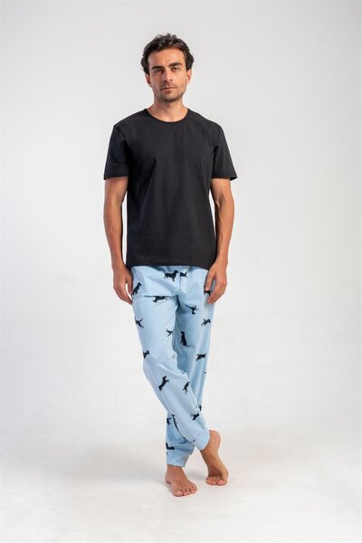 OBJE Men's Black Short Sleeve Oversize Top