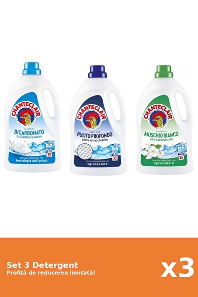 Chanteclair Set 3 Detergent Chanteclair: 1xBicarbonat, 1xClasic, 1xMosc Alb