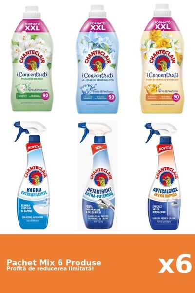 Chanteclair Set of 6 Chanteclair Mix: 3 Conditioner, 3 Anti-limescale