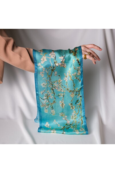 Mehru Scarfs Van Gogh Irises %100 İpek Fular 26x130cm "Art on Silk"
