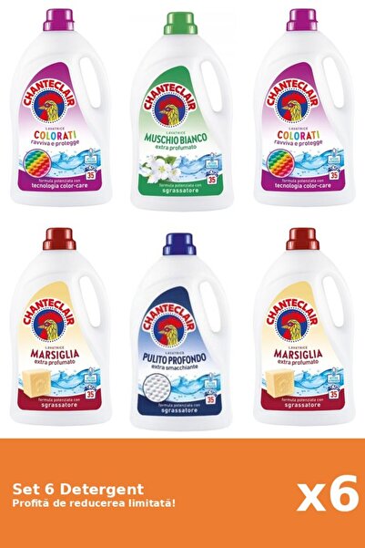 Chanteclair Set 6 Detergent Chanteclair: 2xColor, 1xMosc Alb, 2xMarsilia, 1xC...