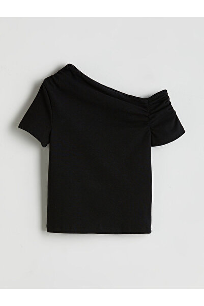 LC Waikiki تي شيرت Vizyon New Season برقبة على شكل قارب للفتيات