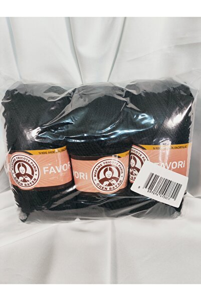 Ören Bayan FAVORİ Siyah El Örgü İpi (3 Adet) - Renk: 999