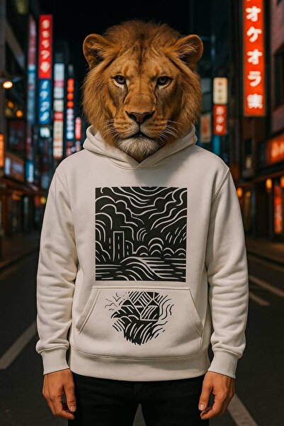 COZYWEAR هودي بقلنسوة للجنسين بمقاس كبير، عالي الجودة، مطبوع، مريح للارتداء ا...