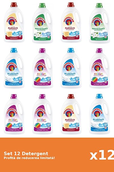Chanteclair Set 12 Detergent Chanteclair: 3xMarsilia, 2xMosc Alb, 3xBicarbona...