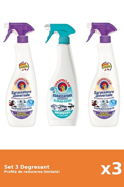 Chanteclair Set of 3 Chanteclair Degreaser: 1xWhite Musk, 1xAntiodor, 1xLavender