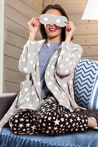 OBJE Women's Gray Polka Dot Sleep Band