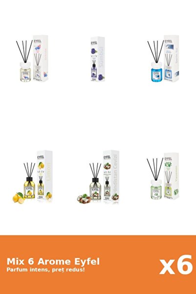 Eyfel Set 6 Mix Eyfel: 1x Cool Water, 1x Iasomie, 1x Lamaie, 1x Nuca De Cocos...