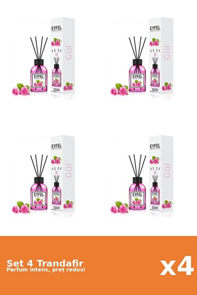 Eyfel Set 4 Odorizant Trandafir, 120 ml