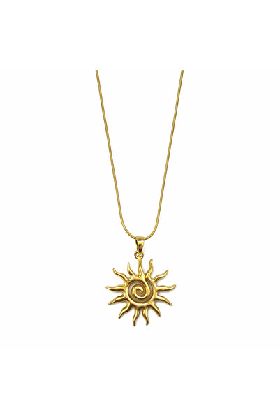 GLOW ACCESSORIES BAE قلادة شمسية من الفولاذ المقاوم للصدأ