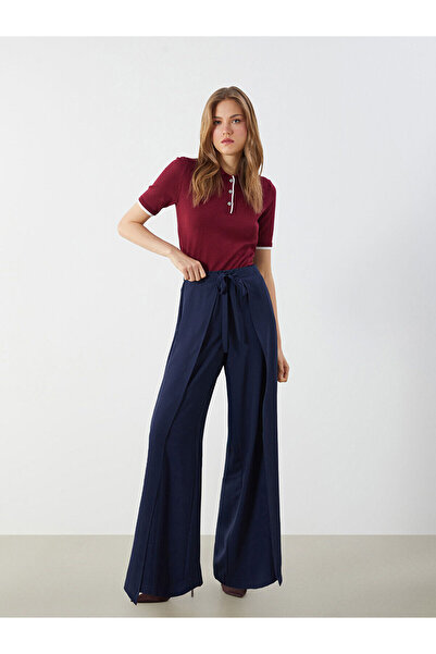 LC Waikiki Peak New Season Elastic Waist Wide Leg Women's Trousers