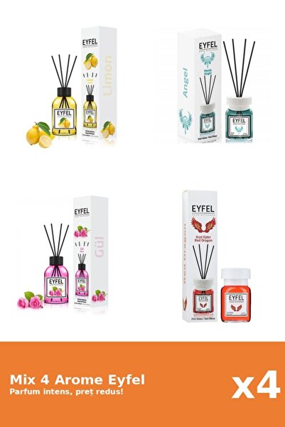 Eyfel Set 4 Mix Eyfel: 1x Angel, 1x Lamaie, 1x Red Dragon, 1x Trandafir