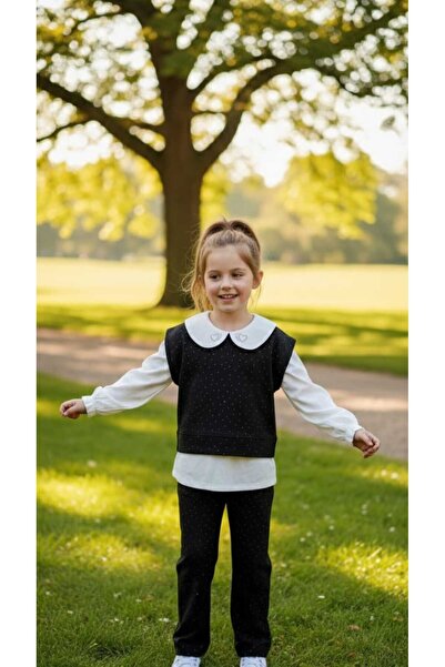 zavera for kids Set 3 piese pentru fetițe, cu guler tip bebeluș, cămașă cu in...