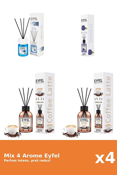 Eyfel Set 4 Mix Eyfel: 2x Cafea, 1x Cool Water, 1x Zambile