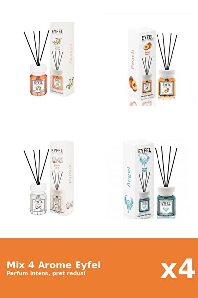 Eyfel Set 4 Mix Eyfel: 1x Acacia, 1x Angel, 1x Bumbac, 1x Piersica