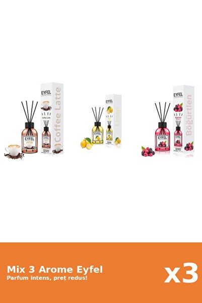 Eyfel Set 3 Mix Eyfel: 1x Cafea, 1x Fructe De Padure, 1x Lamaie