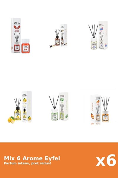 Eyfel Set 6 Mix Eyfel: 1x Iasomie, 1x Lamaie, 1x Orhidee, 1x Piersica, 1x Red...