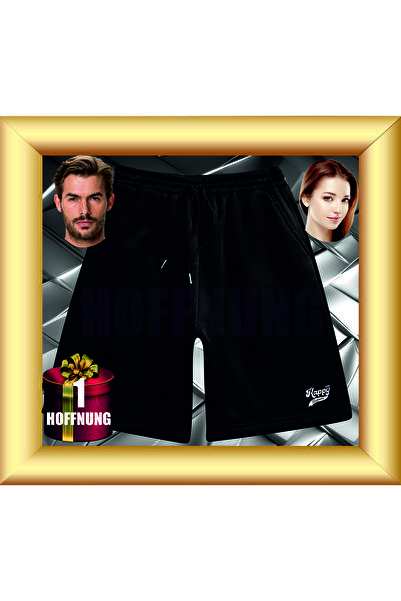 HOFFNUNG Unisex 2Ip Comfortable Fit Happy Printed Sweatpants Shorts