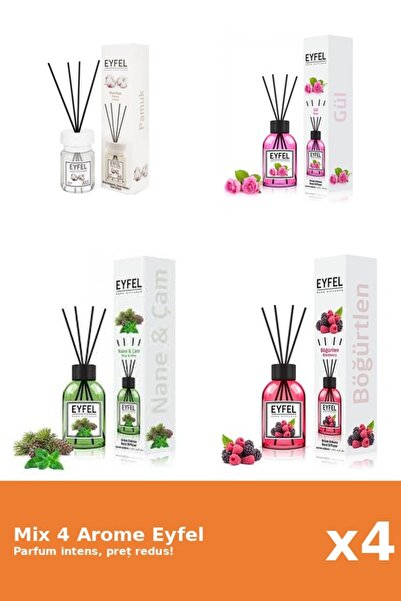Eyfel Set 4 Mix Eyfel: 1x Bumbac, 1x Fructe De Padure, 1x Pin Si Menta, 1x Tr...