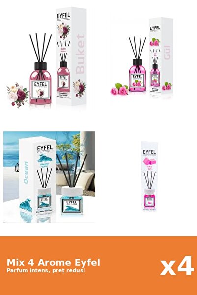 Eyfel Set 4 Mix Eyfel: 1x Bouquet, 1x Bubble Gum, 1x Ocean, 1x Trandafir