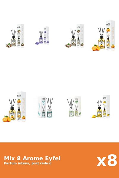 Eyfel Set 8 Mix Eyfel: 1x Ananas, 1x Angel, 1x Iasomie, 1x Lavanda, 2x Nuca D...