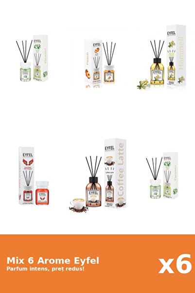 Eyfel Set 6 Mix Eyfel: 1x Cafea, 2x Iasomie, 1x Mana Maicii Domnului, 1x Pier...