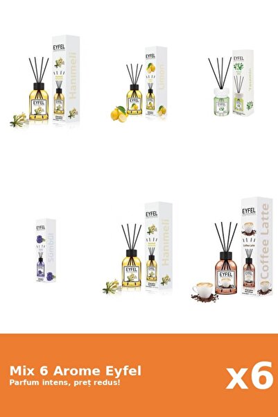 Eyfel Set 6 Mix Eyfel: 1x Cafea, 1x Iasomie, 1x Lamaie, 2x Mana Maicii Domnul...