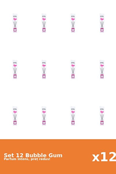 Eyfel Set 12 Odorizant Bubble Gum, 120 ml