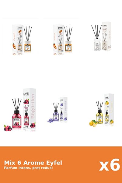 Eyfel Set 6 Mix Eyfel: 1x Bumbac, 1x Fructe De Padure, 1x Lamaie, 1x Lavanda,...