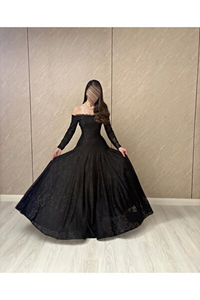 elin Long mermaid black Lace Eid dress