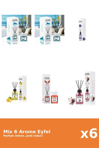 Eyfel Set 6 Mix Eyfel: 1x Bouquet, 1x Lamaie, 2x Ocean, 1x Red Dragon, 1x Zam...