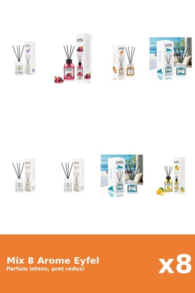 Eyfel Set 8 Mix Eyfel: 2x Bumbac, 1x Fructe De Padure, 1x Lamaie, 2x Ocean, 1...