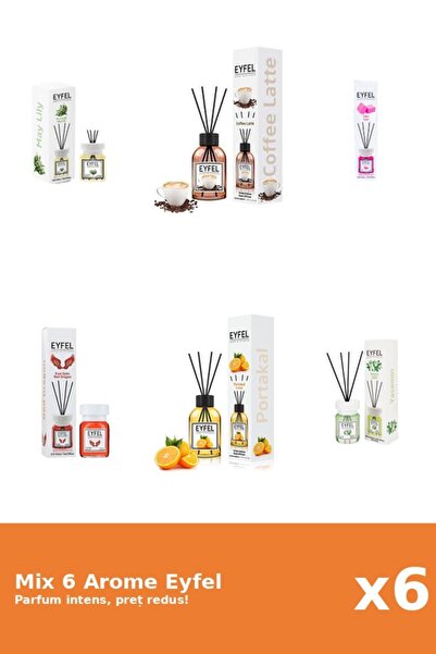 Eyfel Set 6 Mix Eyfel: 1x Bubble Gum, 1x Cafea, 1x Iasomie, 1x Lacramioare, 1...