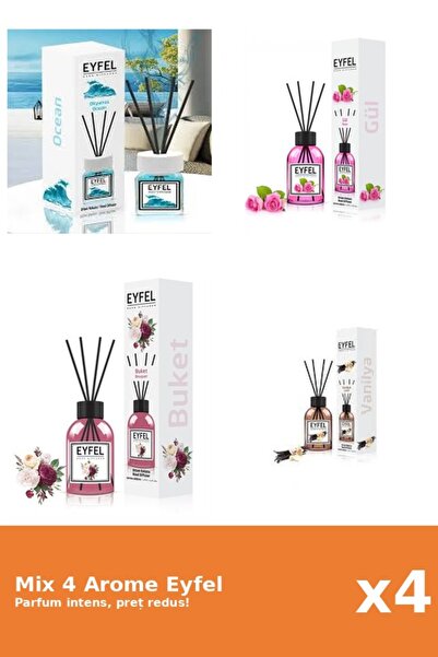 Eyfel Set 4 Mix Eyfel: 1x Bouquet, 1x Ocean, 1x Trandafir, 1x Vanilie