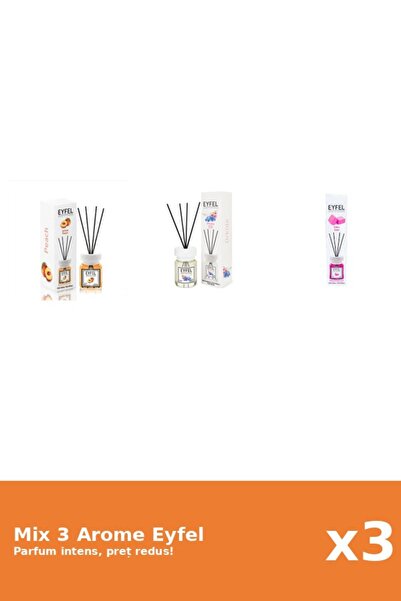 Eyfel Set 3 Mix Eyfel: 1x Bubble Gum, 1x Orhidee, 1x Piersica