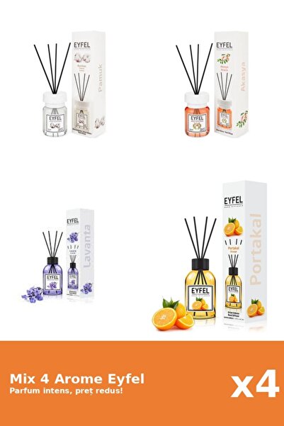 Eyfel Set 4 Mix Eyfel: 1x Acacia, 1x Bumbac, 1x Lavanda, 1x Portocala