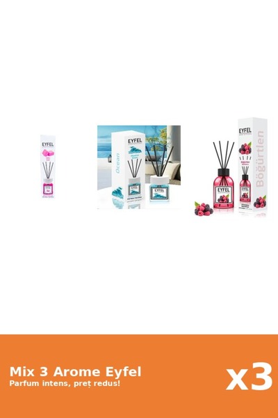 Eyfel Set 3 Mix Eyfel: 1x Bubble Gum, 1x Fructe De Padure, 1x Ocean