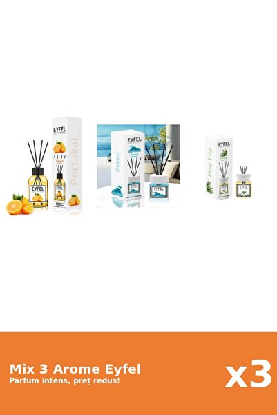 Eyfel Set 3 Mix Eyfel: 1x Lacramioare, 1x Ocean, 1x Portocala