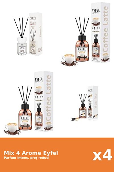 Eyfel Set 4 Mix Eyfel: 1x Bumbac, 2x Cafea, 1x Vanilie