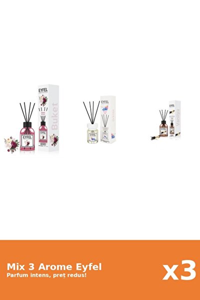 Eyfel Set 3 Mix Eyfel: 1x Bouquet, 1x Orhidee, 1x Vanilie