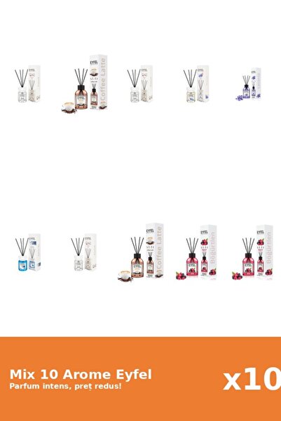 Eyfel Set 10 Mix Eyfel: 3x Bumbac, 2x Cafea, 1x Cool Water, 2x Fructe De Padu...