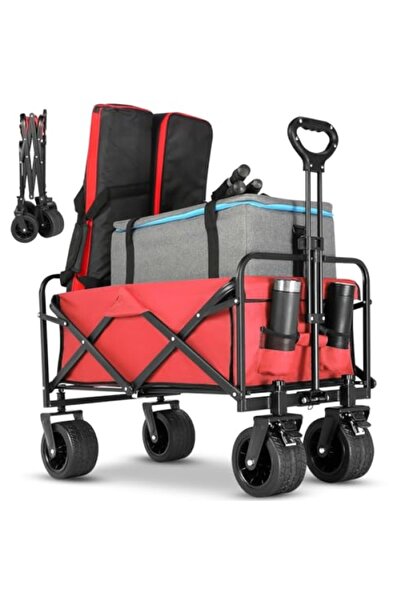 markentegra Katlanabilir Plaj Vagonu - Büyük Tekerlekli, 350 lbs Kapasiteli