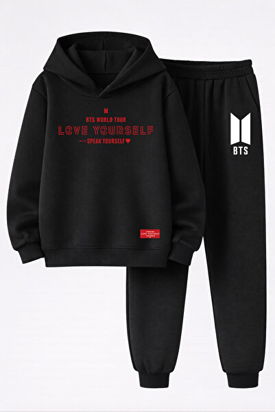 MAGORS Bts Bangthan Boys Printed 3-Yarn Quality Sweatshirt and Sweatpants Kid...