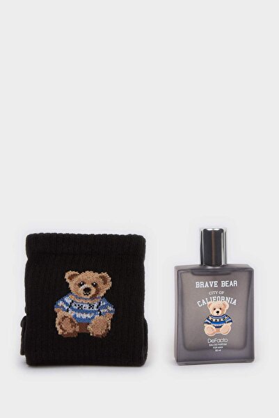 DeFacto Men's Teddy Bear Long Socks Perfume Set H2960Axns