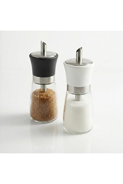 markentegra Paslanmaz Metal Detaylı Cam Şekerlik ve Baharatlık