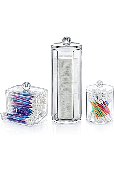markentegra 3-Piece Makeup Organizer Set - Cotton Swab and Earbud Organizer